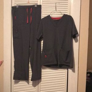 Carhartt pewter grey medium scrub set